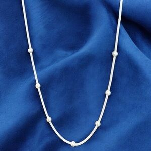 Italian Sterling Silver Satellite Snake Chain Necklace